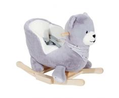 Trois Kilos Sept - Peluche Orso a dondolo - Bambino (10/36 mesi) - 60 x 50 cm - Base in legno - Seduta ergonomica e cintura a 3 punti