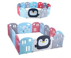 Box Per Bambini, Recinto per Bambini, Box Neonato Protezione 12+2 Pannelli, Espandibile, Sicurezza Barriera Giochi Protezione, 200 x 180 x 64 cm