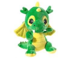 Heunec Drago Knuffi 379374 - Peluche a forma di drago, colore verde
