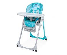 Chicco Polly Easy Seggiolone Pappa Evolutivo per Bambini da 6 Mesi a 3 Anni (15 kg), Seggiolone Reclinabile a Sdraietta con Altezza e Poggiapiedi Regolabili, 4 Ruote, Chiusura Compatta - Tucano