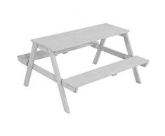 Roba Set Picnic per Bambini picknick For 4, Set di Tavolo con Due Panche in Legno per L´esterno e per L´interno, Resistente agli Agenti Atmosferici, Smaltato Grigio