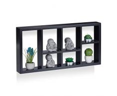 Relaxdays 10021910_46 Mensola da Parete, Scaffale Pensile, Libreria Bambini, Legno MDF, HxLxP: 30,5x61x7,5 cm, Nero