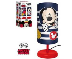 Lampada da Comodino Cilindro DISNEY MICKEY MOUSE Camera da Letto per Bambini in Rosso - LR2298