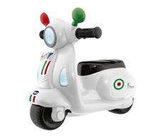 Chicco Vespa Primavera - Moto Giocattolo Cavalcabile con Pannello Elettronico, Luci e Suoni, Ruote di Supporto Rimuovibili, Max 20 Kg, Per Bambini 1-3 Anni, Bianco, 36 x 28 x 42 cm