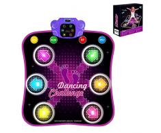 Aucrsozk Bambini Tappetino da Ballo per 3 4 5 6 7 8 9 10+ Anni Bambina con Bluetooth, Musica Tappeto da Ballo con Luz LED 6 Frecce, Elettronico Tappeti da Ballo Giocattoli con 5 modalità di Gioco