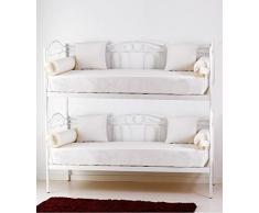 Spazio Casa Divano Letto a Castello in Ferro Battuto Flora - Bianco Opaco