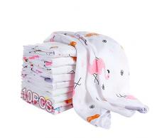 koo-dib Mussole Neonato 80x80cm Cotone Pacco Da 10, Copertine In Mussola Neonato, Copertina Neonati, Mussoline, Quadrotti, Coperta, Swaddle, Neonato, Cotone, Asciugamani, Asciugamano Neonato Ospedale