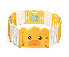 COSTWAY Box Recinto per Bambini da Giocare, Pieghevole con 14 Pannelli, con Porta e Giochi Multipli (160 x 127 x 67 cm)