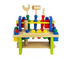 Nuheby Attrezzi Giochi Bambini 3 4 5 6 Anni, Giocattolo Cassetta Attrezzi in Legno da Lavoro Giochi Bambina Educativi Giochi di Ruolo Giocattoli Bambino Regalo Ragazzi Ragazze(42 PCS)