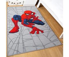 Disney Home Tappeto da gioco per bambini, con licenza ufficiale, per la cameretta dei bambini, antiscivolo, lavabile in lavatrice, motivo: Uomo Ragno Disney, 80 x 120 cm