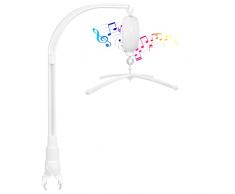 Afunta - Supporto per culla musicale da 23 pollici, per culla e campanello con carillon elettrico e gancio a croce