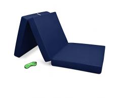 Beautissu Materasso da Campeggio Pieghevole - Materasso Pieghevole Ospiti - Campix 60x190 cm - Soffice Confortevole e Funzionale - Blu - Materasso Traspirante in Microfibra - Lettino da Viaggio