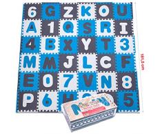 Puzzlestar XXL, 110 pezzi puzzle tappeto per bambini in EVA antiscivolo - Il grande tappeto gioco può essere montato, ogni pezzo è 30x 30x 1cm di larghezza - Tappeto Puzzle con numeri e lettere