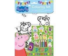 Peppa Pig Colouring Set Childrens Activity Stickers Stocking Filler Gift