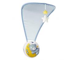 Chicco Carillon Proiettore Next2Moon, Giostrina Proiettore Culla e Tavolo,Proiezione Narrativa Colorata, Melodie e Suoni Rilassanti, Pendenti in Tessuto, Sistema Di Aggancio Modulare, Azzurro, 0 mesi+