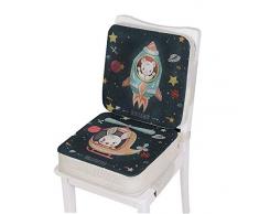 AOOPOO Cuscino per sedia da pranzo per bambini, imbottitura per sedia portatile con cinghie regolabili per Seggiolone Cuscino di Rialzo (Aviazione, 39 * 39 * 10 cm+39 * 39 * 5 cm)