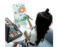 LINAG Set Pittura Valigetta Artistico Bambini Penna Arte Dipinti E Tavolo da Disegno Pennelli Matita Kit Penna Studenti Disegno Schizzo 200 pezzi Viaggiare Regalo Acquerello Cancelleria Presenta