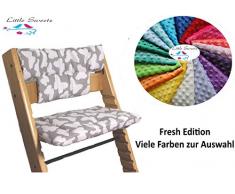 Little Sweetz ** TRIPP TRAPP Cuscino MINKY COLORS ** per Seggiolone Pappa Tripp Trapp - Cuscinetto per Stokke - Copriseduta e Coprischienale in due pezzi - Riduttore per Seggiolone -