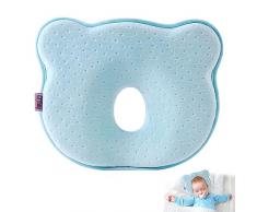 XEERUN Cuscino per Bambini, Cuscino Modellante per la Testa del Bambini, Traspirante Cuscino per Neonati, Morbido per bambini, Cuscino in memory foam, Cuscino ipoallergenico Neonati (Blau)