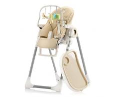 Seggiolone per Bambini Regolabile e Pieghevole - 7 Misure Diverse, Schienale Bambino Pieghevole 5 Posizioni, Ripiano Smontabile, Vassoio a Clip (Facile da Pulire), Cuscino da Bebé Comodo