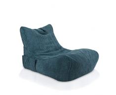 Ecopuf Flavio Chaise Longue in Velluto - Caldo Puff Poltrona Sacco con Tasca e Maniglia, Imbottito