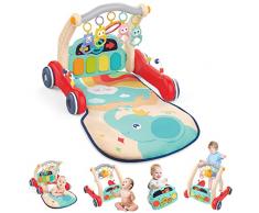 2 in 1 Girello & Palestrina Baby Piano per bambini, tappetino per attività per bambini con pianoforte tappetino per lora della pancia per bambini da 12 a 36 mesi