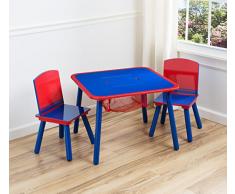 Delta Children - Set Tavolo e Sedia da Bambina, Blu/Rosso