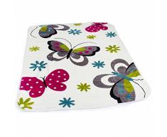Coperta Coperte Per Bambini Farfalle Crema Coperta Morbida Multicolore Da Gioco, Dimensione:155x215 cm