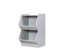 Movian Kids Storage Shelf KSBS-2 Scaffale/Portaoggetti per Accessori e Giocattoli per Bambini, 2 Scomparti, Engineered Wood, Grigio