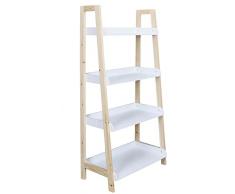 HOME DECO KIDS Larghezza 60 cm Tim Mobilier Mobile Scaffale espositore, MDF, Bianco-Legno, 60 x 30 x 117