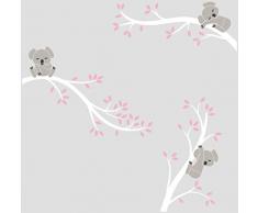Sayala 3 Koala Arbero Stickers Adesivi decorativi da parete per bambini,3 Cute Koala on The Tree Adesivi da Parete Removibili/Stickers Murali/Decorazione Murale (Bianco)