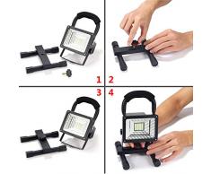 Lampada Esterno 1600 LM, Luci di Pesca Lavoro Campeggio led Ricaricabile 24 LED , Manutenzione Lampade Portatili Emergenza led con Uscita due USB Porti, Flash Function,IP65, 360 Angolo di Rotazione