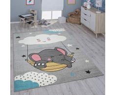 Paco Home Tappeto per Bambini cameretta Bambine Bambini Diversi Motivi e Dimensioni, Dimensione:120x160 cm, Colore:Grigio