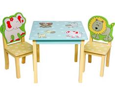 IB-Style - Set di mobili per bambini SAFARI | 3 combinazioni | Set composto da tavolo per bambini e 2 sedie
