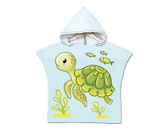 Chickwin Asciugamano Poncho Bambino, Cartone Animato Poncho Mare Bambino Telo Mare con Cappuccio Super Assorbente Asciugatura Rapida da Bagno Accappatoio Poncho per Bambini 2-8 anni
