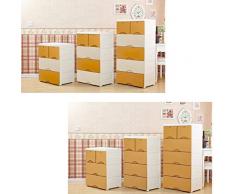 Armadio di stoccaggio for cassetti, Armadietto combinato in plastica, Armadio for bambini, Cassettiera for bambini, Grande unità di stoccaggio for libri, asciugamani, vestiti 58 * 40 * 116 cm