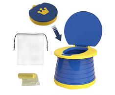 NETT Toilette Pieghevole per Bambini,Vasino Da Viaggio,Sedia,Sedile Portatile Indoor Outdoor per Addestramento con Borsa (blu)
