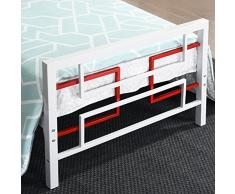 Aingoo Letti Singoli in Ferro per Bambina Bambini Letto in Metallo 90x190 cm Bianca