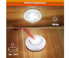 SOAIY 8pcs LED Lampada Wireless Luce Notturna al Tocco Stick-on Ovunque con 3AAA Batterie Funzionate,Lampada per Armadio, Camera da Letto, Macchina, Cucina
