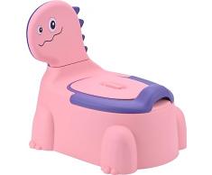 Toilette per bambini a tema dinosauri - Vasino portatile per bambini da 1 a 6 anni - Vasino per bambini con motivo dinosauri - Adatto a ragazzi e ragazze per laddestramento al WC (rosa)