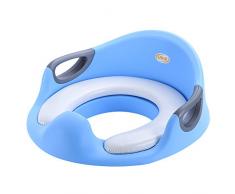 QHYK Riduttori WC per Bambini, Bambino Allenatore Vasino Sedile del water, Secure Base antiscivolo, Corrimano su entrambi i lati, Toilette Trainer con Cuscino Tenero, Blu