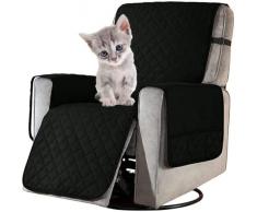 LOMDEM Coprisedia per poltrona TV, impermeabile, antiscivolo, con braccioli, 1 posto, lavabile, per la casa con Children e Pets Dog, colore nero