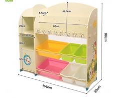 Szfmmy®, mobiletto con 3 ripiani, scaffali e cassetti per riporre i giochi e i libri dei bambini, colore beige
