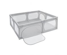 Moby-System - Box per bambini, fondo antiscivolo, stabile, protezione sicura, impermeabile, con custodia per il trasporto, 200 x 160 cm, colore: grigio