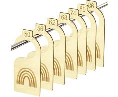 7 Pezzi Divisori Guardaroba per Neonati in Legno per Smistamento Di Vestiti Organizer per Armadio per Bambini per Neonati e Bambini da Neonato a 24 Mesi