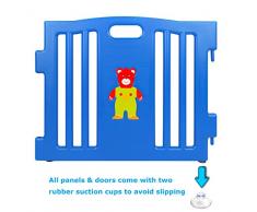 Mcc® Box Bambini Recinto Bimbo in plastica con 8 pannelli, Barriera Protettiva con Cancelletto