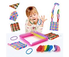 Regalo Bambina 5 6 7 8 9 Anni, Kit di Artigianato Lavoretti Creativi Giocattolo Regali Compleanno Ragazza Bambino 5-10 Anni Giocattoli Lavoro a Maglia Tessitura Regalo per Ragazze Bambini 6-12 Anni