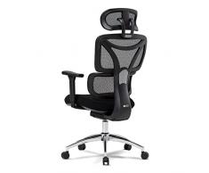 Ximstar Sedia da Ufficio Ergonomica,Sedia da Scrivania con 3D Braccioli Regolabili, Poggiatesta e Supporto Lombare Dinamico,Funzione Reclinabile,Office chair,Sedie Scrivania per Cameretta 150 kg Nera