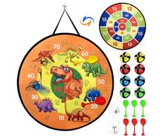 Gioco Freccette Bambini, 66cm Tiro al Bersaglio Bambini, Pieghevole con Dinosauri Motivi di Animali, Gettare Giocattoli Regali Bambina Disco Gioco, Bambini Regalo Natale Compleanno 4-9 Anni