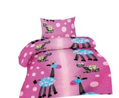 2 pezzi, biancheria da letto per bambini in cotone renforcé 100 x 135 cm + 40 x 60 cm 100 x 135 cm LILO-Pink